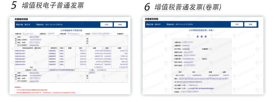 泰安增值税电子发票查验明细